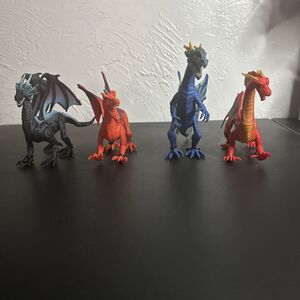 Dragons Lot Of 4 Poseable Kid Galaxy Dragons